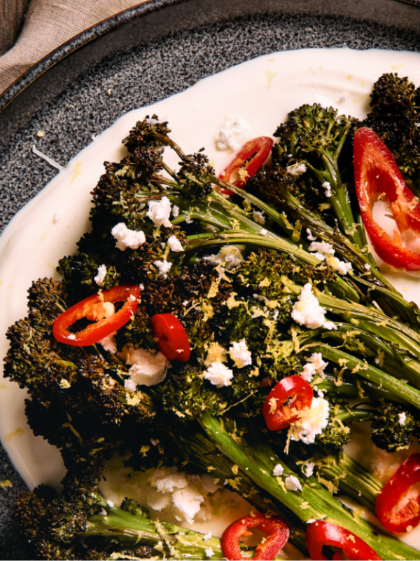 Recipe: Purple Sprouting Broccoli with Whipped Feta & Lemon