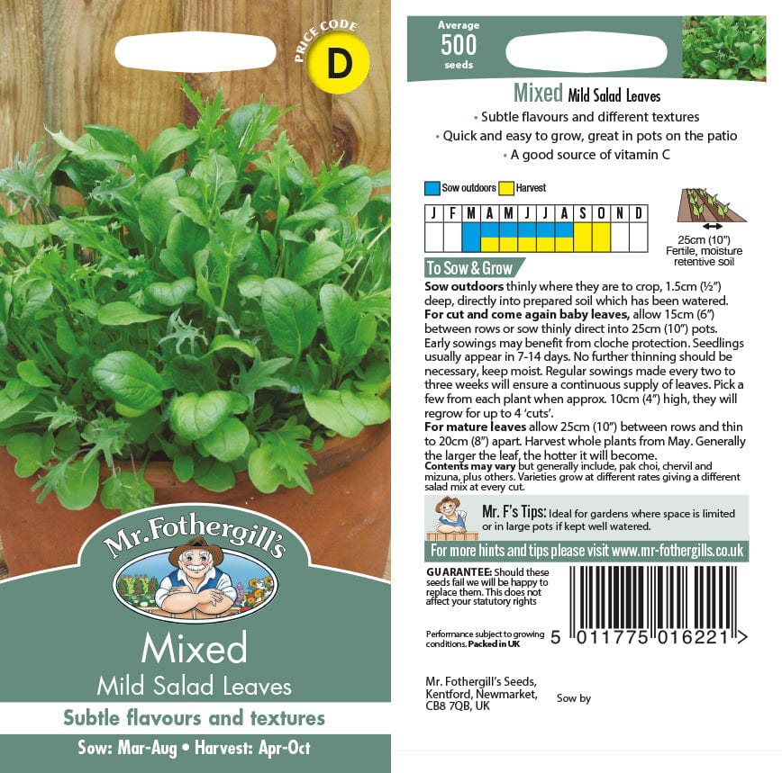 dt-brown VEGETABLE SEEDS Salad Leaves Mixed Mild Salad Leaves