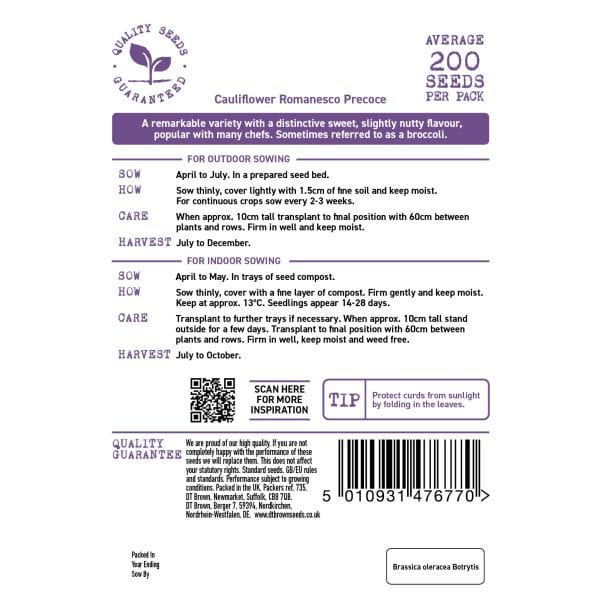 Cauliflower Romanesco Precoce Seeds