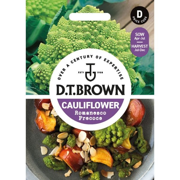 DT Brown VEGETABLE SEEDS Cauliflower Romanesco Precoce Seeds
