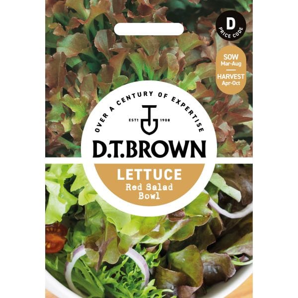 DT Brown VEGETABLE SEEDS Lettuce Red Salad Bowl Seeds