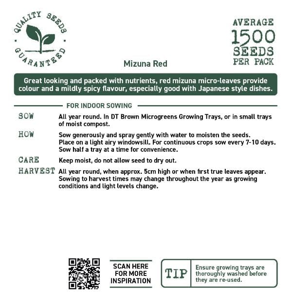 dt-brown VEGETABLE SEEDS Mizuna Red Seeds