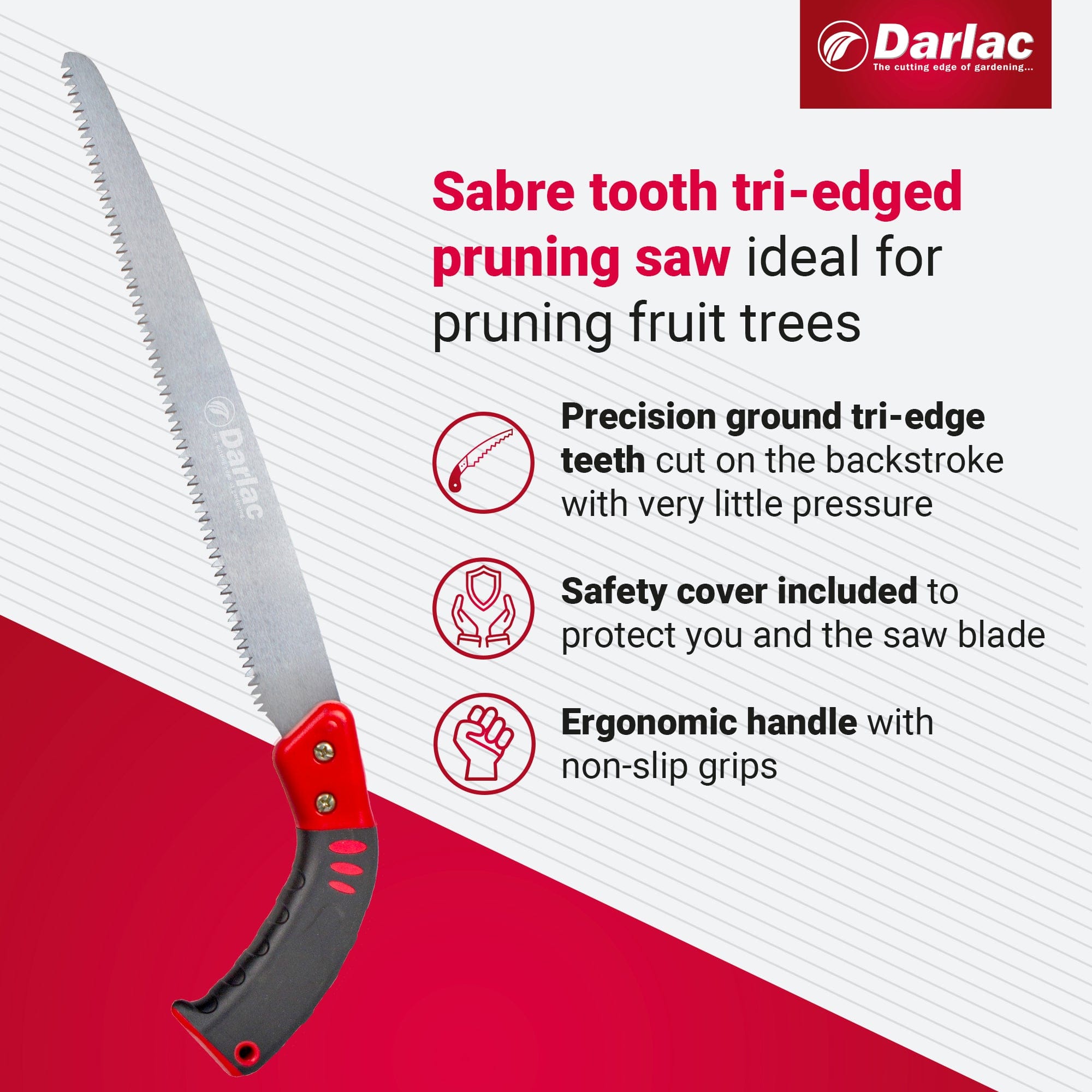 dt-brown HARDWARE Darlac Sabre Tooth Tri-Edged Pruning Saw