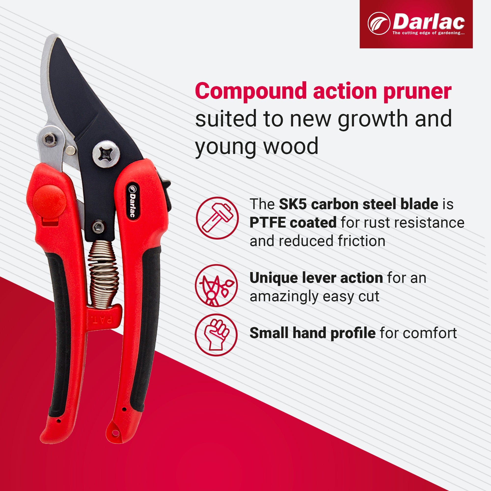 dt-brown HARDWARE Darlac Compound Action Bypass Secateurs