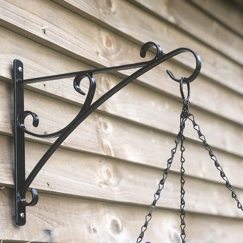 dt-brown HARDWARE Hanging Basket 35cm and Heavy-Duty Wall Bracket Set