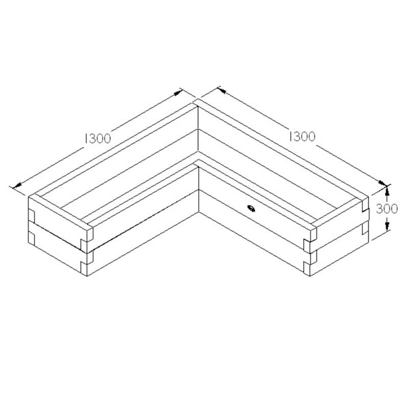 dt-brown HARDWARE Wooden Corner Raised Bed - Caledonian