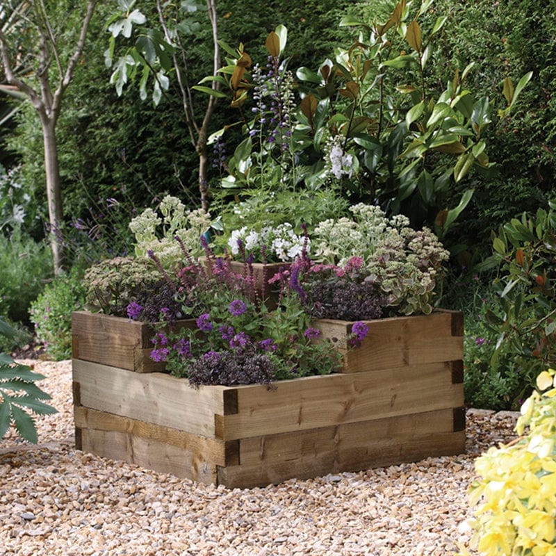 dt-brown HARDWARE Wooden Tiered Raised Bed - Caledonian
