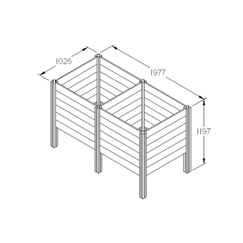 dt-brown HARDWARE Slot Down Compost Bin Extension Kit