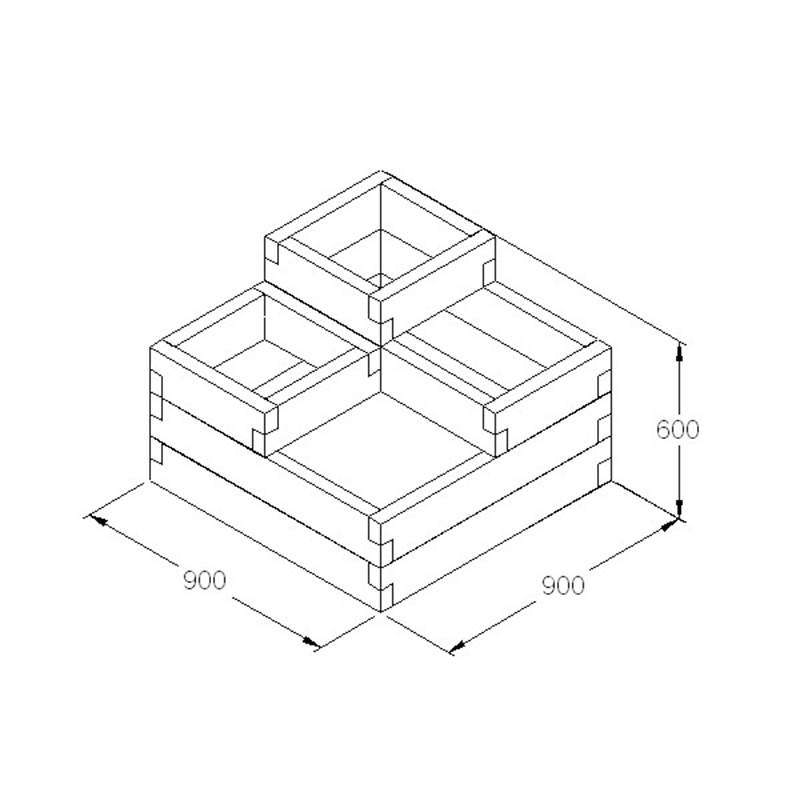 dt-brown HARDWARE Wooden Tiered Raised Bed - Caledonian