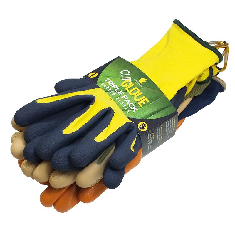 dt-brown HARDWARE Clipglove Triple Pack Gloves (Male Medium)