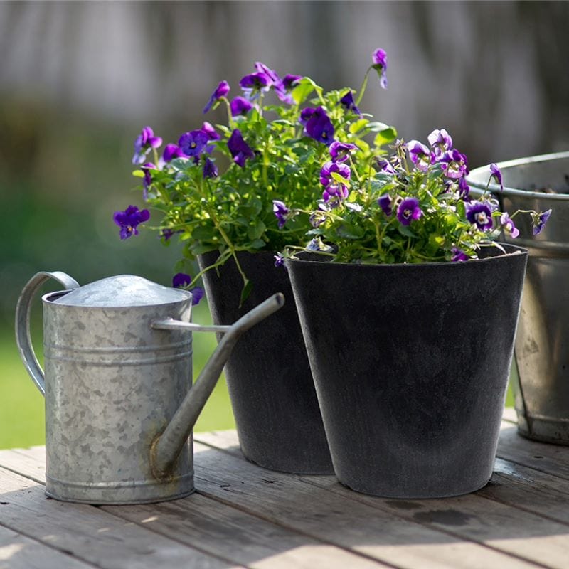 dt-brown HARDWARE Octavia Recycled and Unbreakable Plant Pots 38cm Slate Twin Pack
