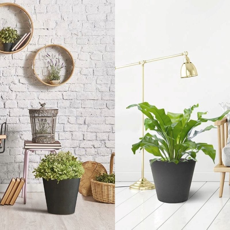 dt-brown HARDWARE Octavia Recycled and Unbreakable Plant Pots Set of 2 (28, 38cm)