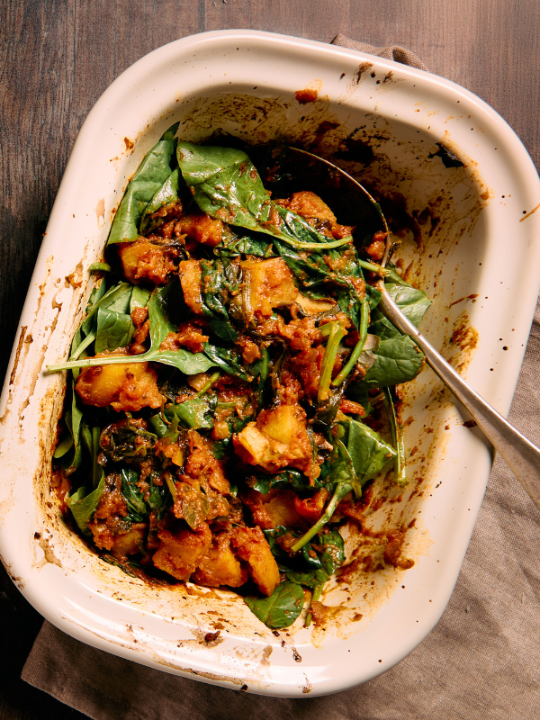 Recipe: Spinach and Spiced Potato Curry
