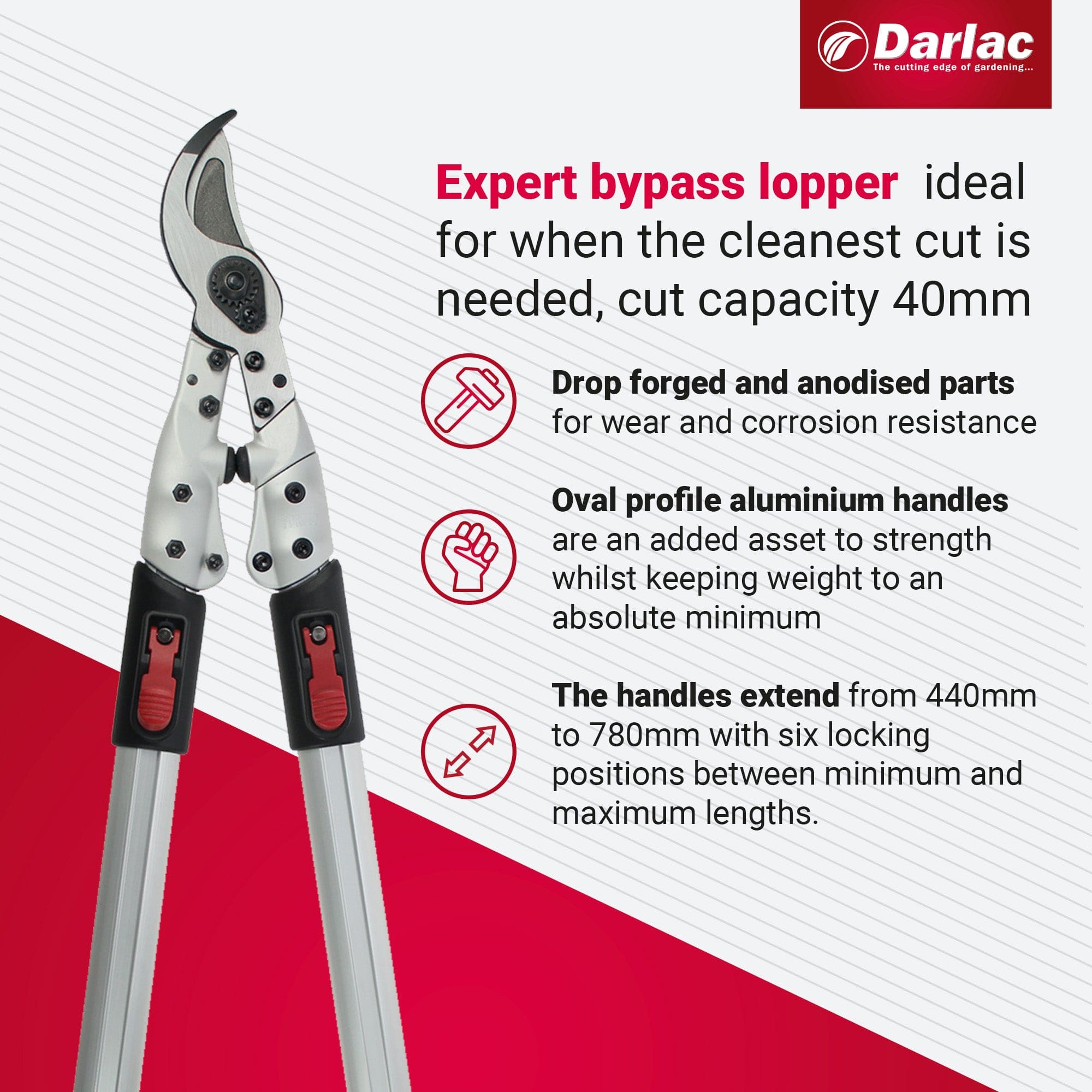 dt-brown HARDWARE Darlac Expert Telescopic Bypass Lopper
