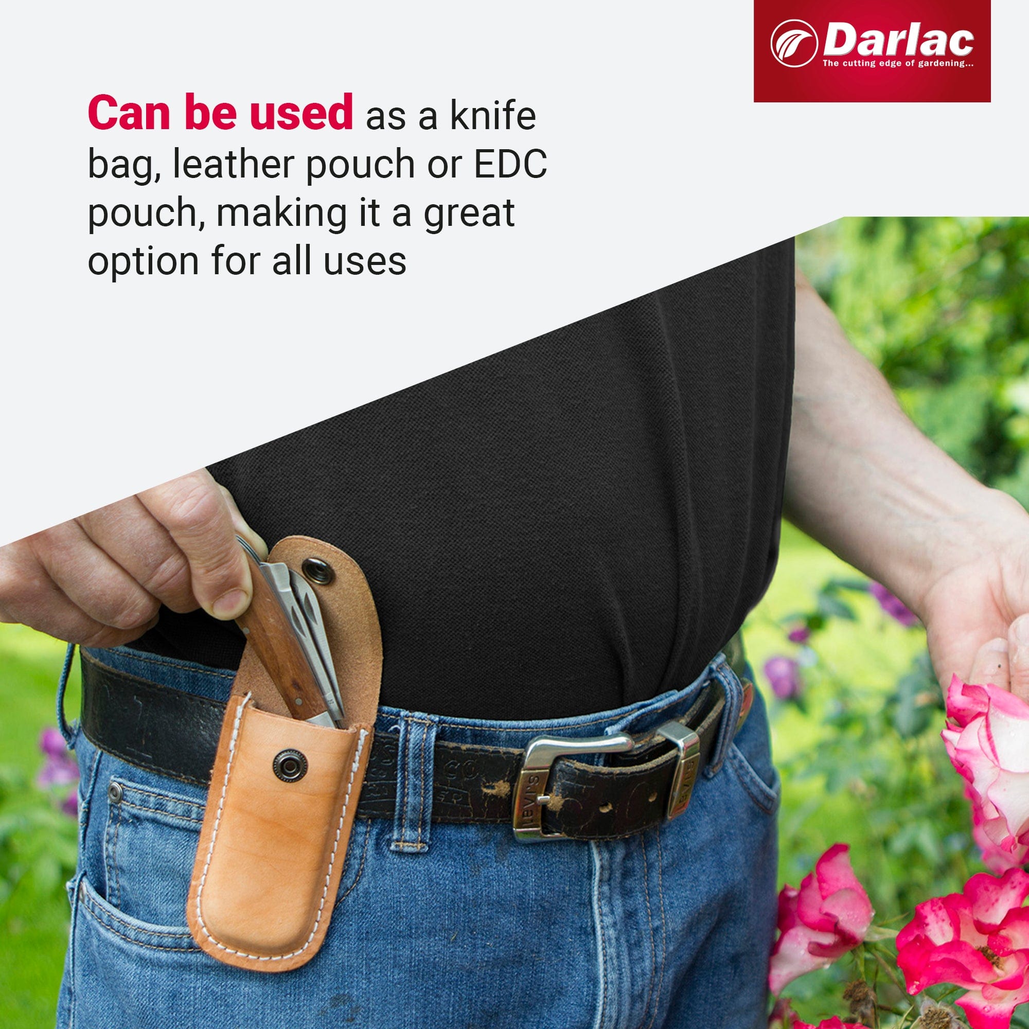 dt-brown HARDWARE Darlac Expert Leather Knife Pouch