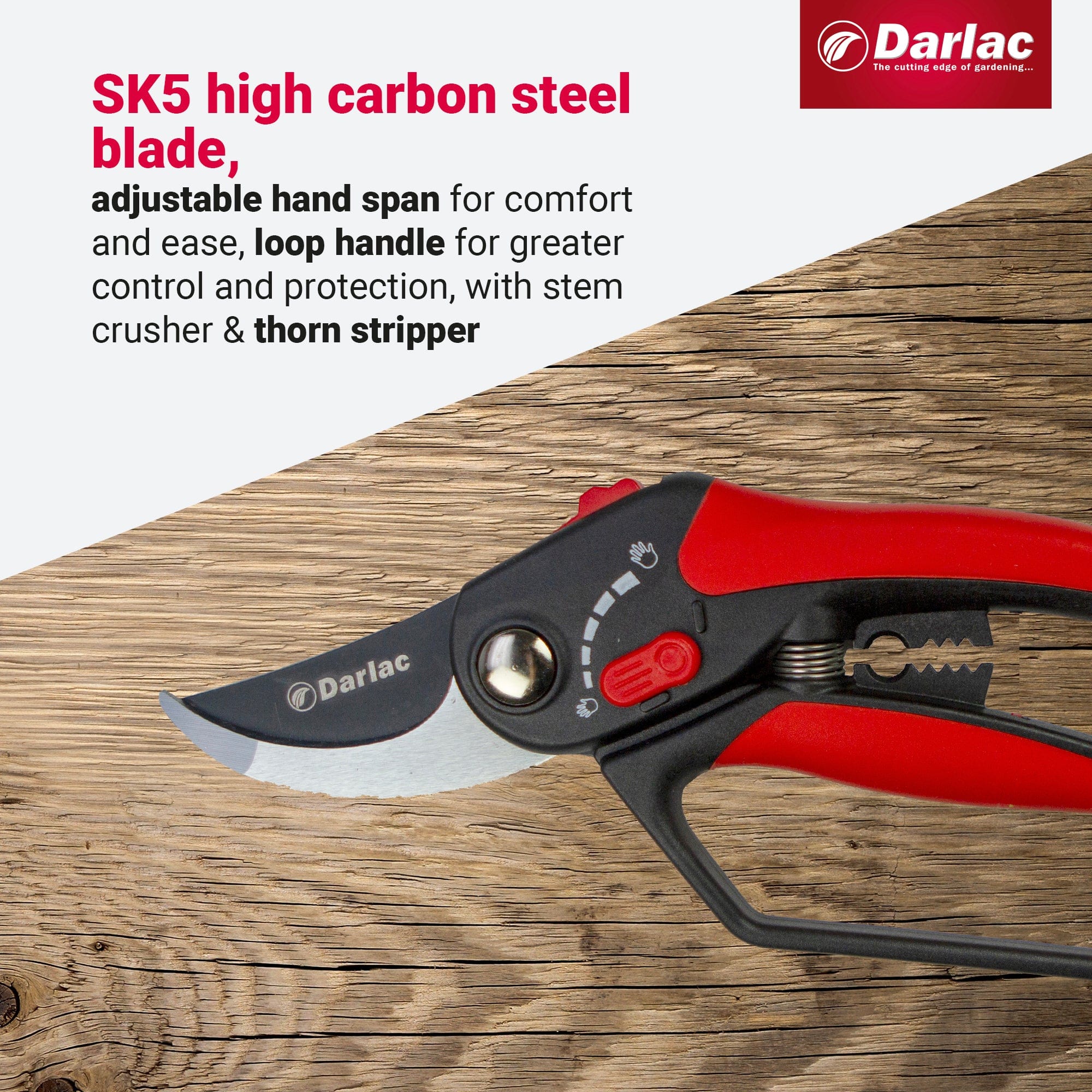 dt-brown HARDWARE Darlac Adjustable Bypass Secateurs