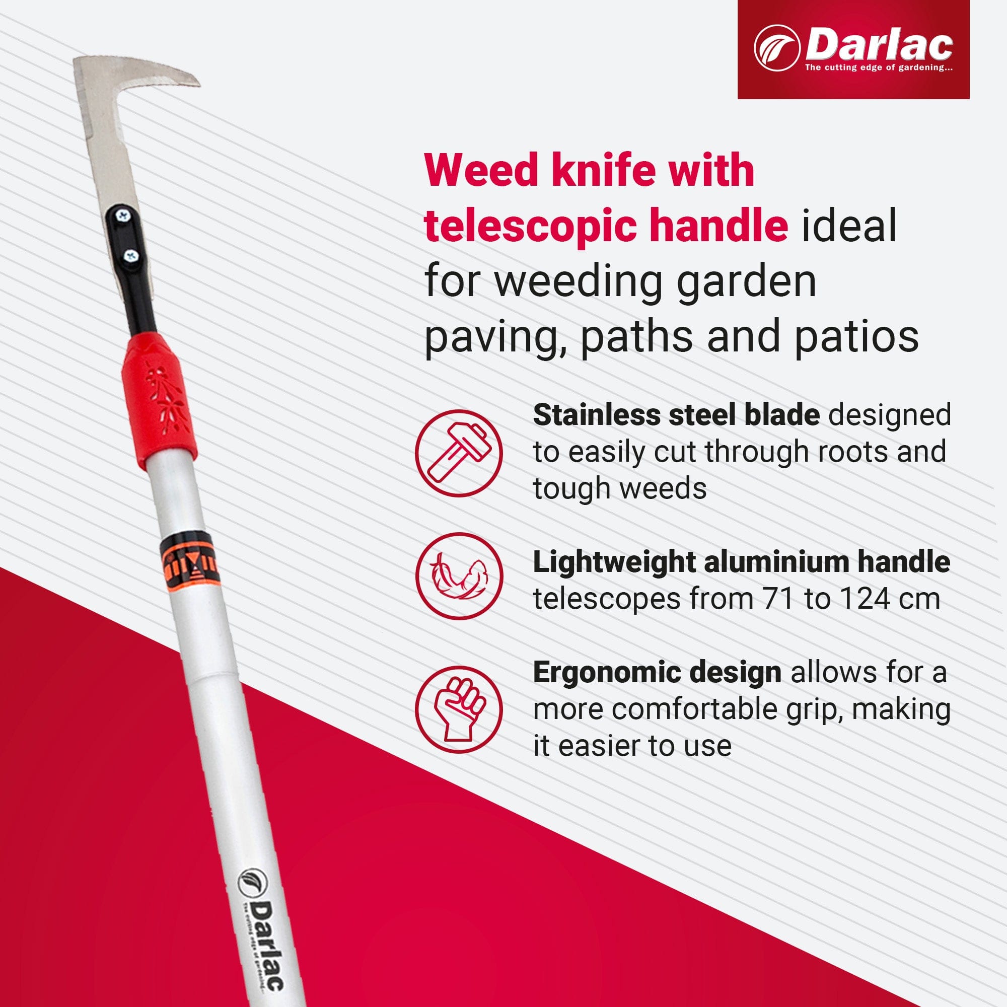 dt-brown HARDWARE Darlac Telescopic Weed Knife