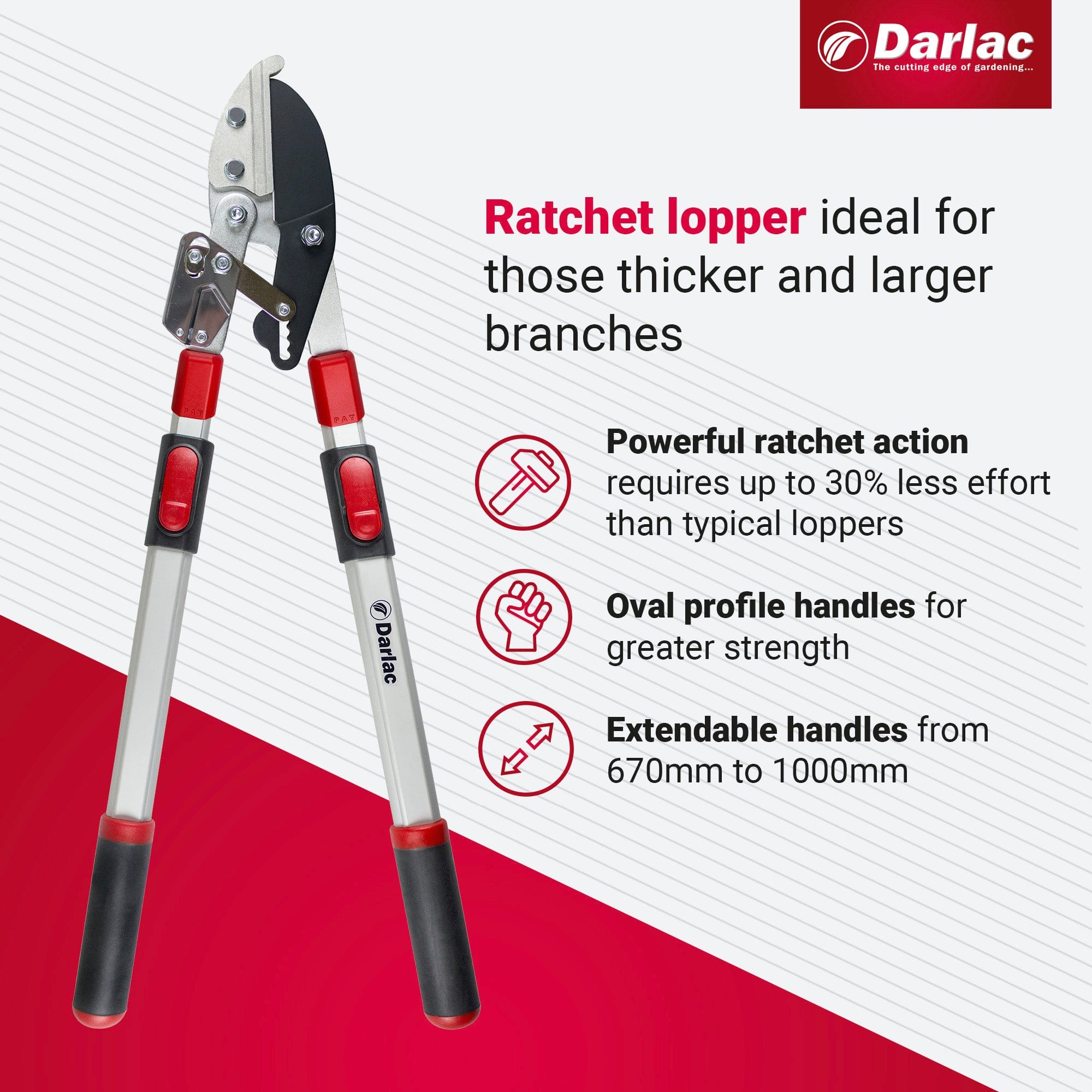 dt-brown HARDWARE Darlac Telescopic Ratchet Lopper