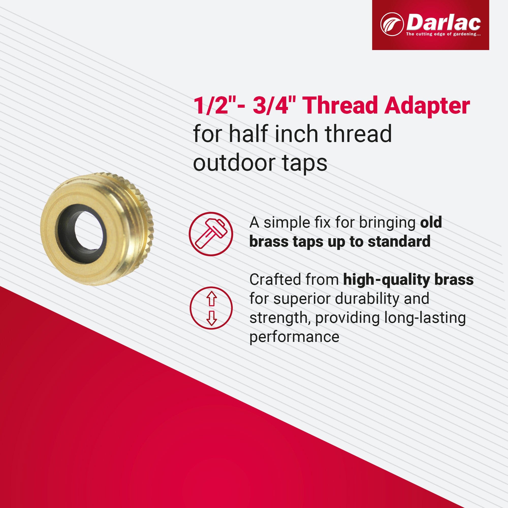 dt-brown HARDWARE Darlac 1/2" - 3/4" Thread Adapter