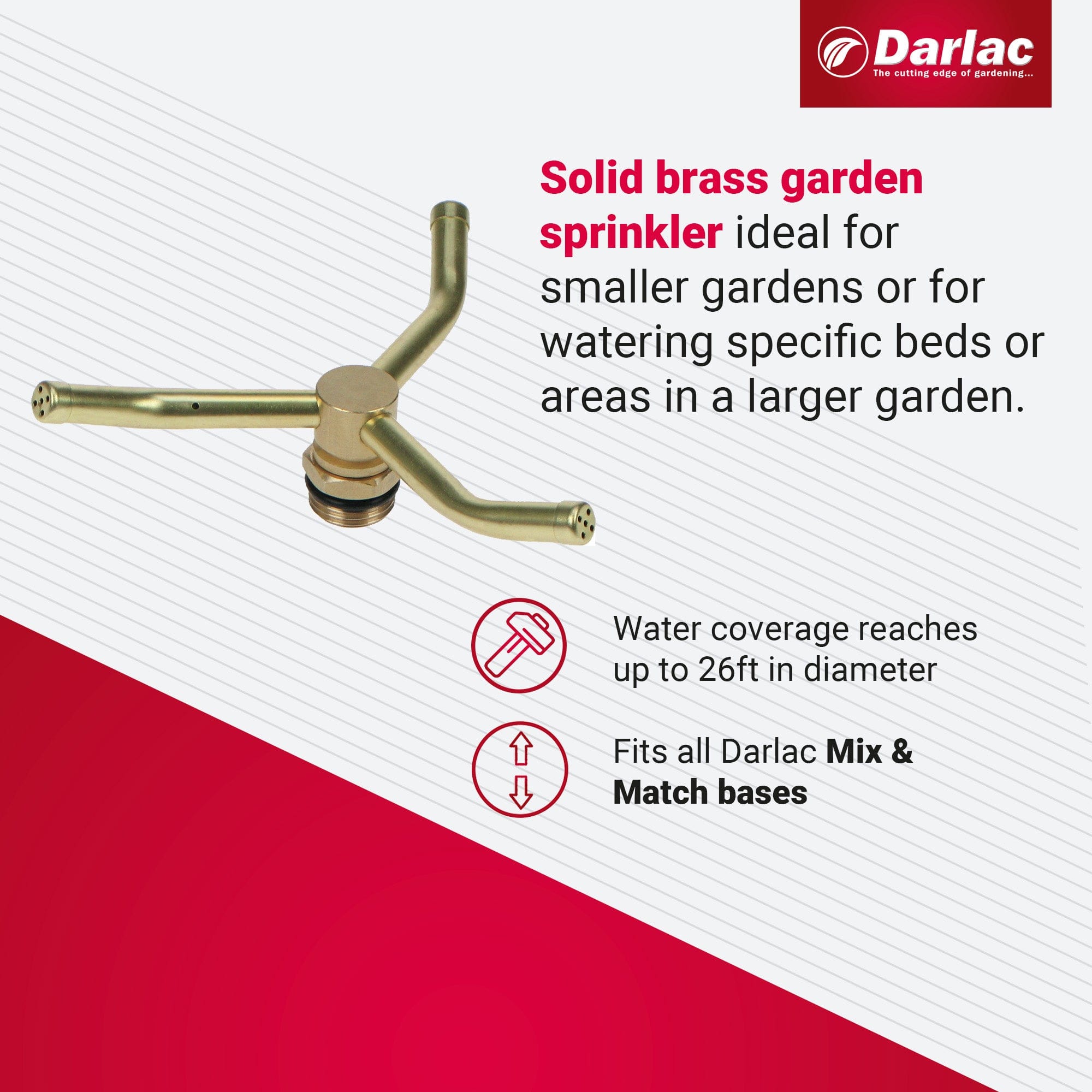 dt-brown HARDWARE Darlac Brass 3 Arm Sprinkler