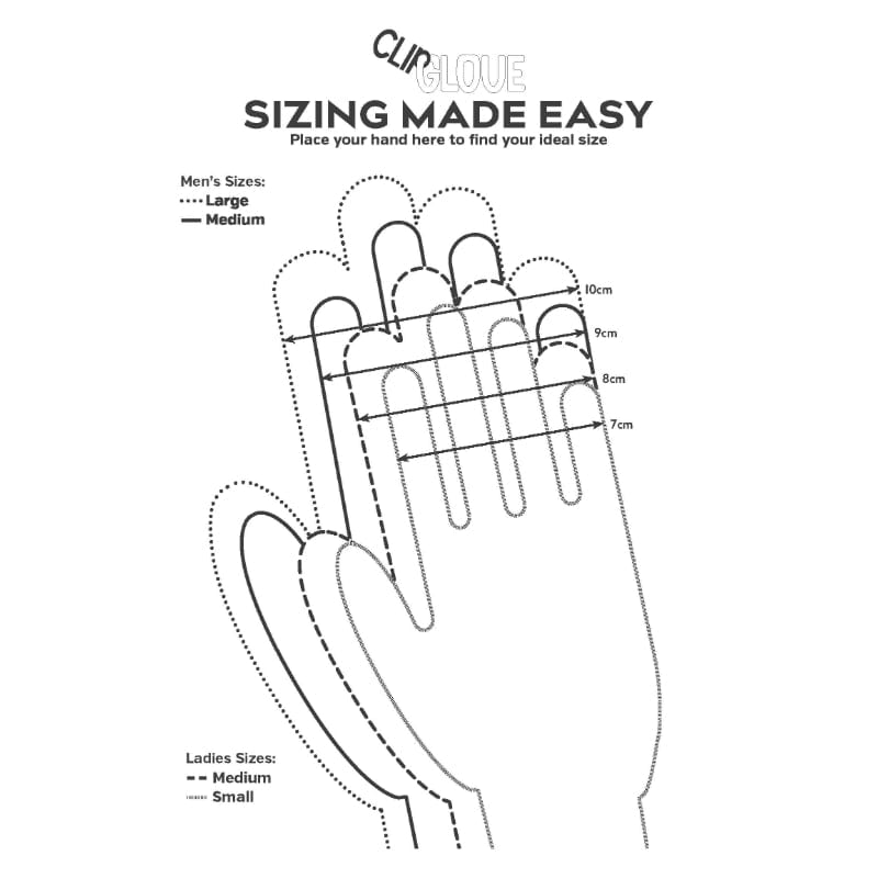 Clipglove Leather Palm Glove Male - Medium