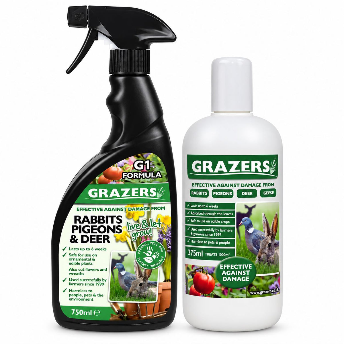 Grazers Rabbits, Pigeons & Deer Spray 750ml and Concentrate 375ml x2