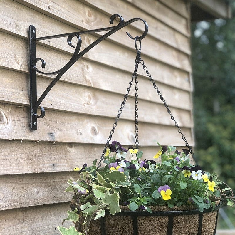 dt-brown HARDWARE Hanging Basket 35cm and Heavy-Duty Wall Bracket Set