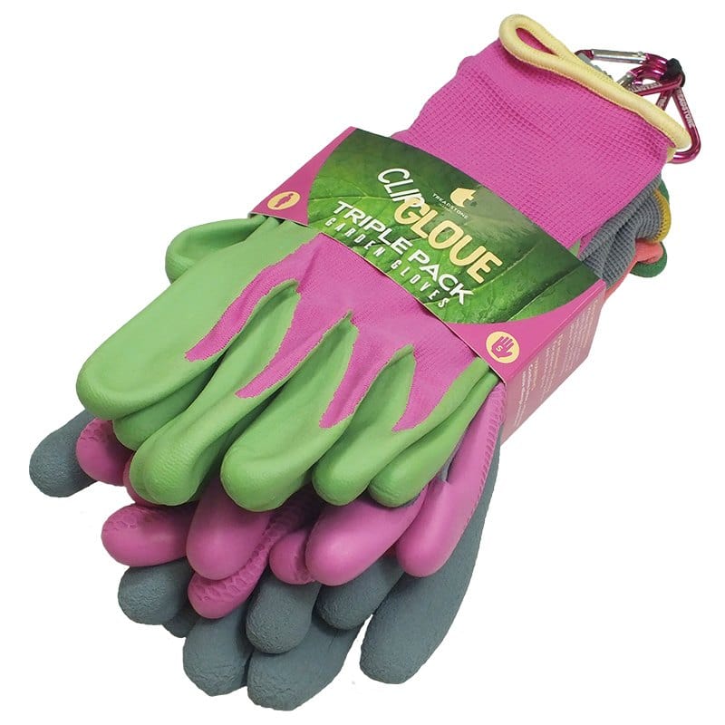 dt-brown HARDWARE Clipglove Triple Pack Gloves (Female Medium)