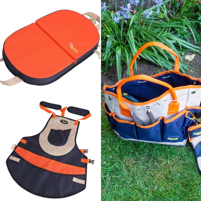 dt-brown HARDWARE Orange/Navy Short Apron, Kneeler and Soft Bag Collection