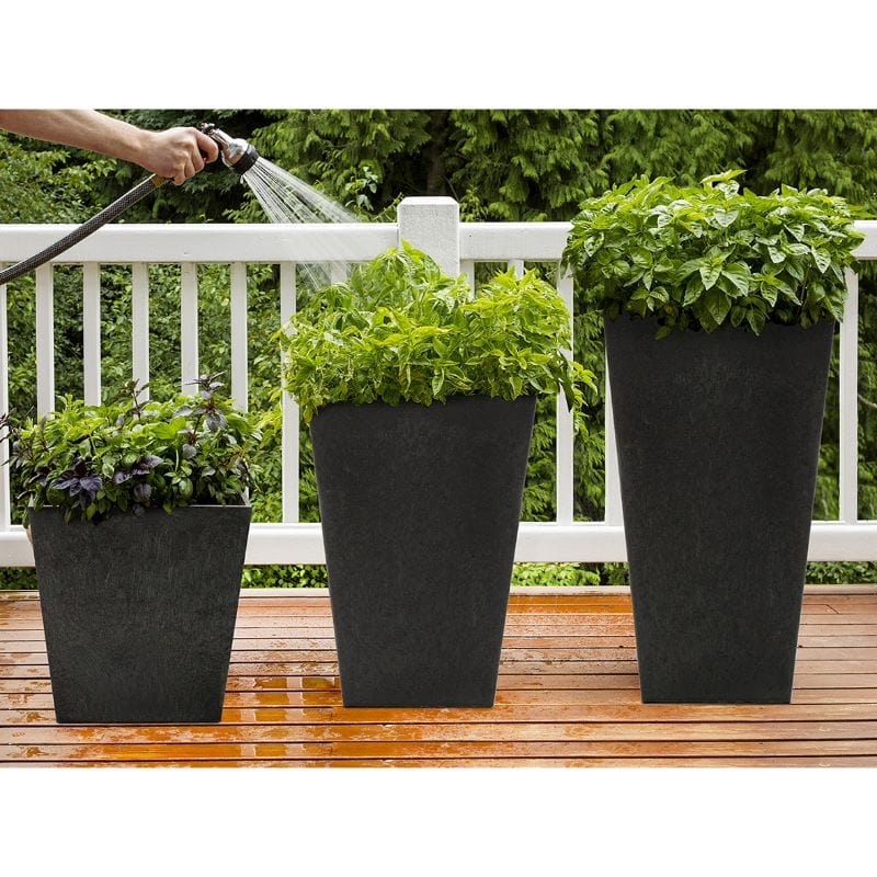 dt-brown HARDWARE Sonata Recycled and Unbreakable Plant Pots Slate Set of 3 (33, 50, 71cm)